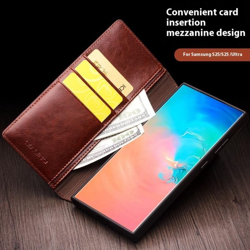 Flip Cover Samsung Galaxy S25 Ultra 5G Cuir Qialino