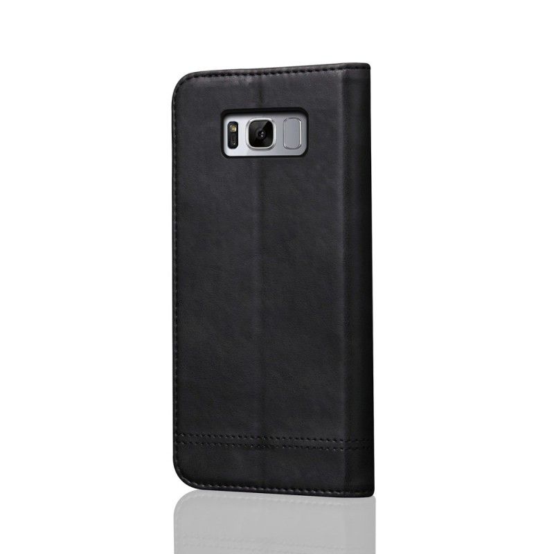 Flip Cover Samsung Galaxy S8 Effet Cuir Coutures