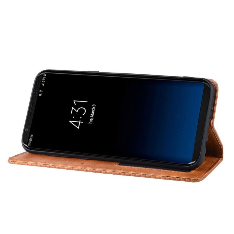 Flip Cover Samsung Galaxy S8 Effet Cuir Vintage Stylisé