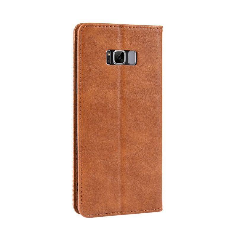 Flip Cover Samsung Galaxy S8 Effet Cuir Vintage Stylisé