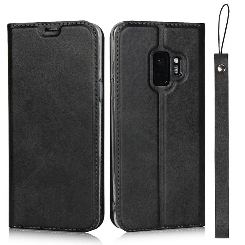 Flip Cover Samsung Galaxy S9 Simili Cuir Class À Lanière