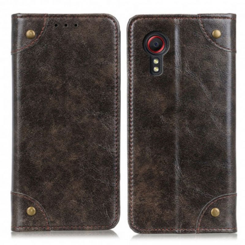 Flip Cover Samsung Galaxy XCover 5 Version Rivets Vintage