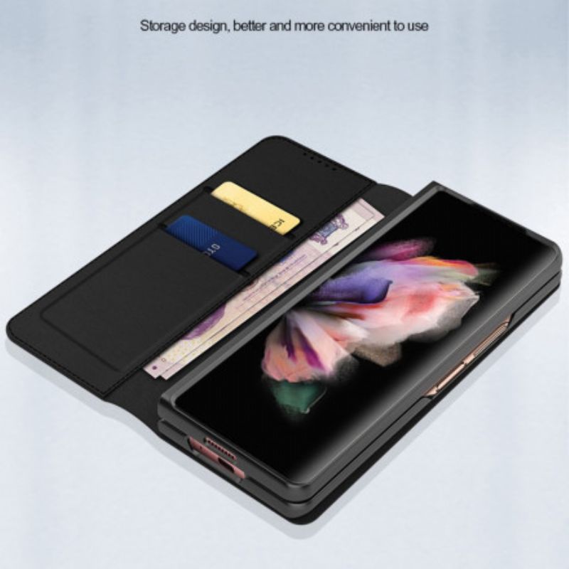 Flip Cover Samsung Galaxy Z Fold 3 5G Skin-touch Cuir Fendu