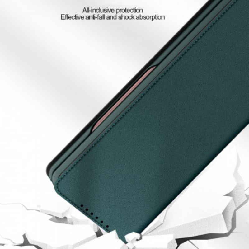 Flip Cover Samsung Galaxy Z Fold 3 5G Skin-touch Cuir Fendu