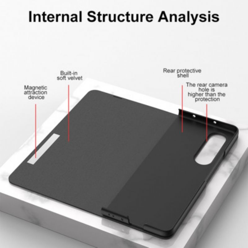 Flip Cover Samsung Galaxy Z Fold 3 5G Verre Trempé Et Simili Cuir