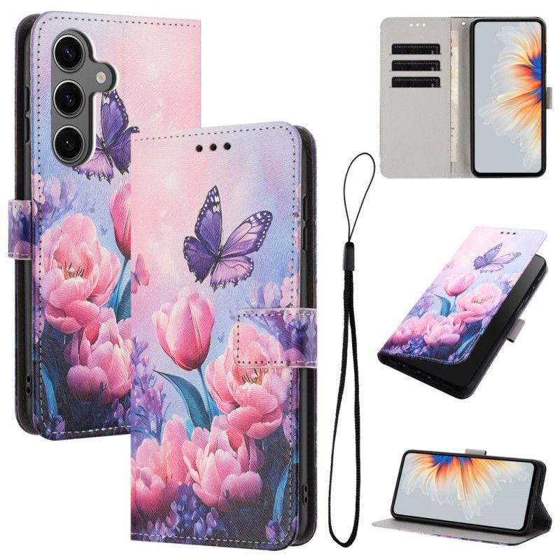 House Samsung Galaxy S26 Plus Papillon et Fleurs Roses