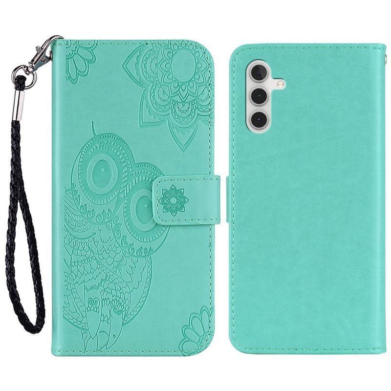 Housse Pour Samsung Galaxy A13 5G Hibou Mandala Et Lanière