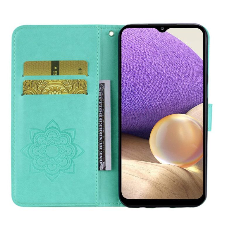 Housse Pour Samsung Galaxy A13 5G Hibou Mandala Et Lanière