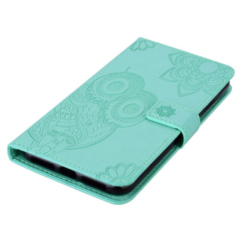 Housse Pour Samsung Galaxy A13 5G Hibou Mandala Et Lanière