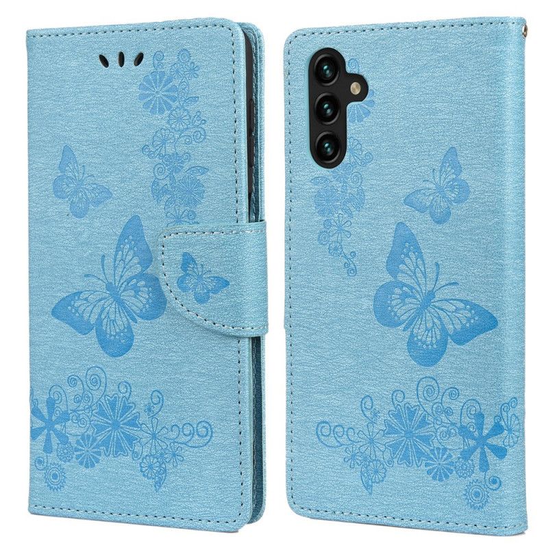 Housse Pour Samsung Galaxy A13 5G Splendides Papillons À Lanière