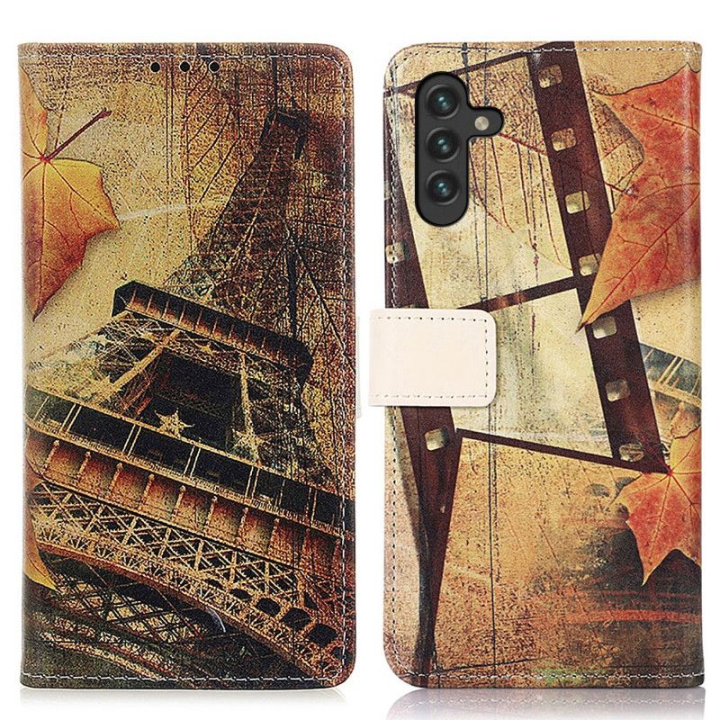 Housse Pour Samsung Galaxy A13 5G Tour Eiffel En Automne