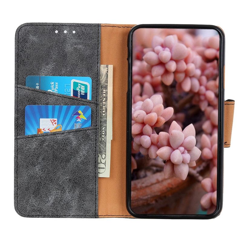 Housse Pour Samsung Galaxy M32 Cuir Fendu Vintage