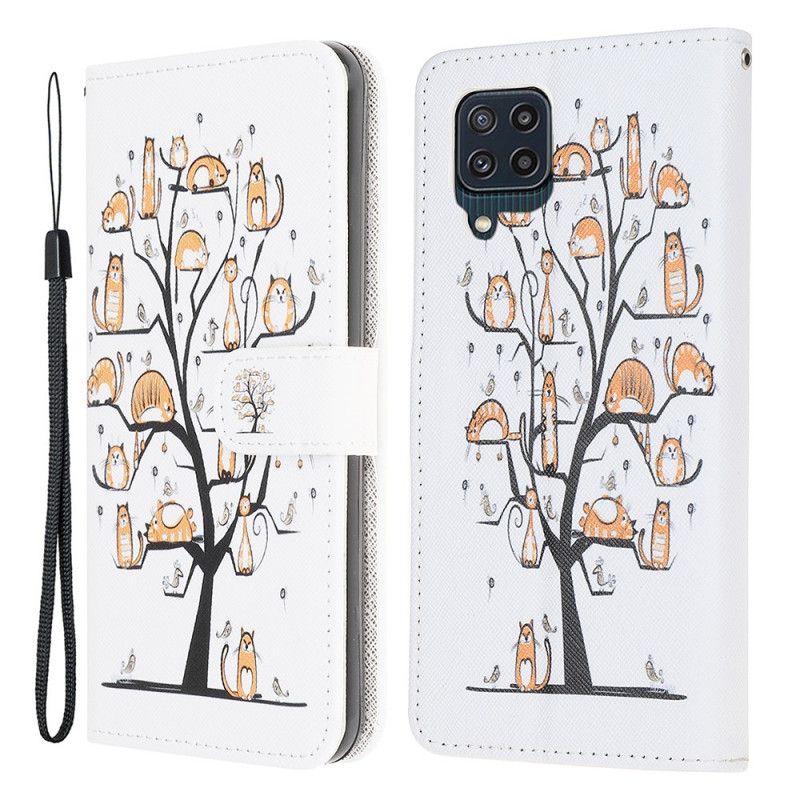 Housse Pour Samsung Galaxy M32 Funky Cats À Lanière