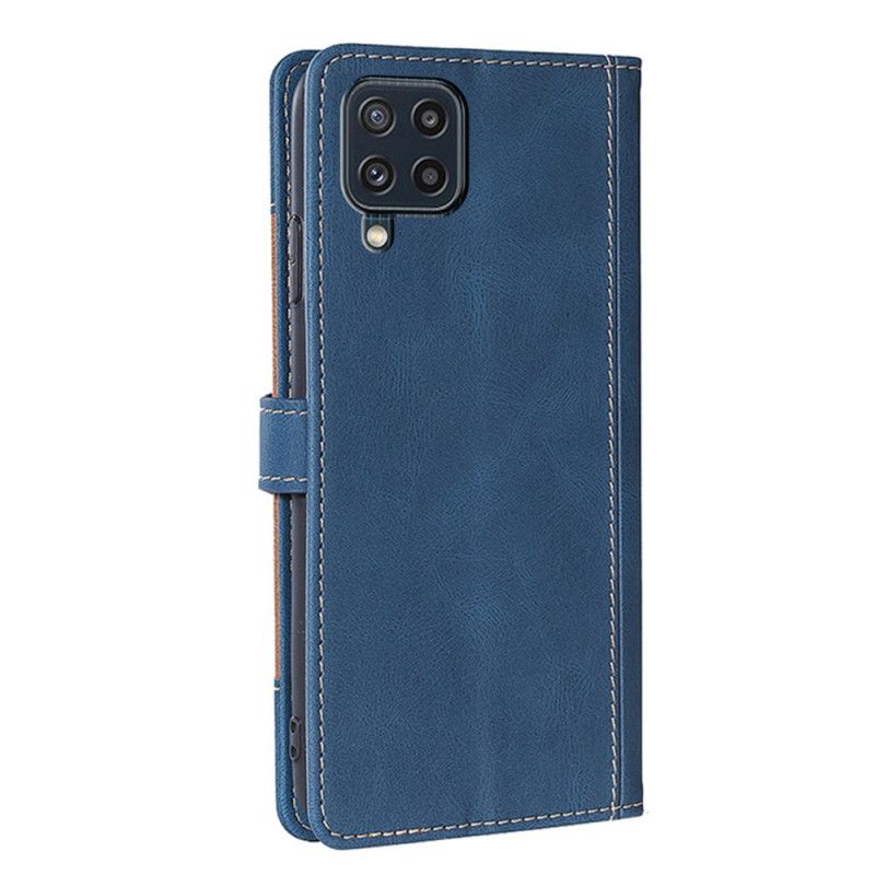 Housse Pour Samsung Galaxy M32 Simili Cuir Bicolore Stylish