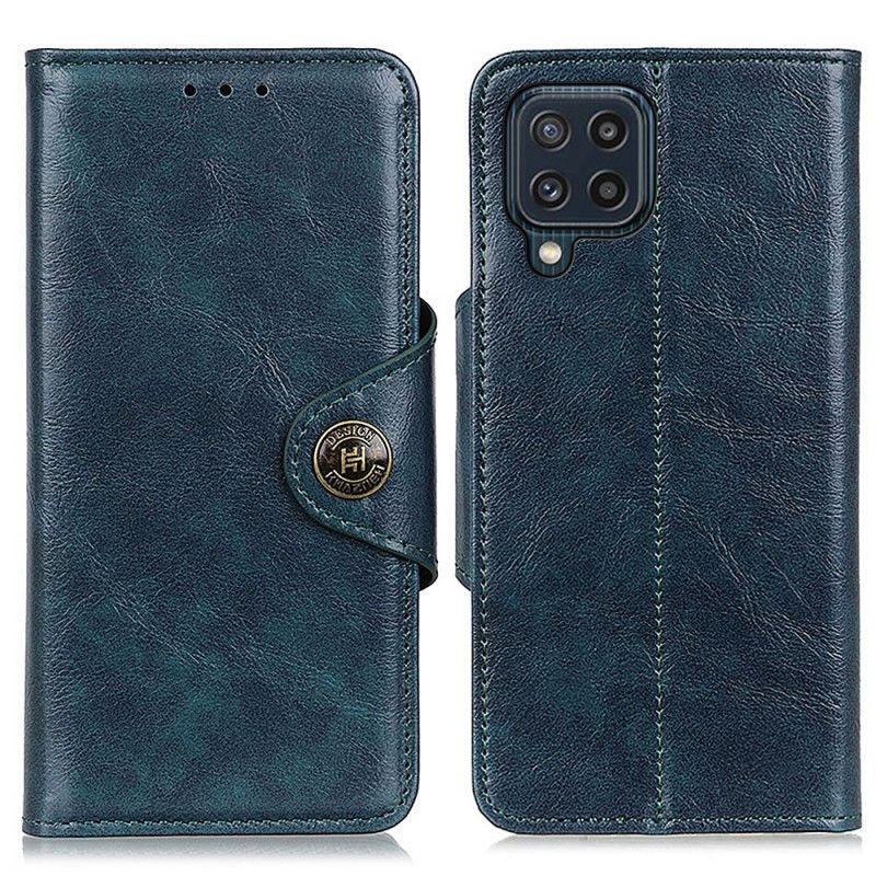 Housse Pour Samsung Galaxy M32 Simili Cuir Bouton Verni