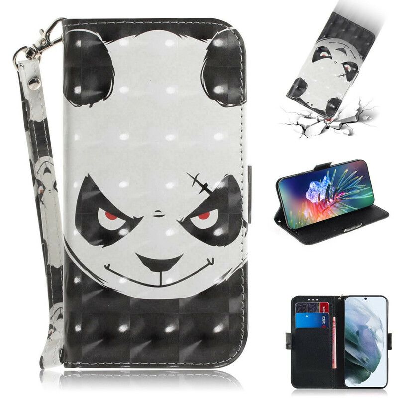 Housse Pour Samsung Galaxy S21 FE Angry Panda À Lanière