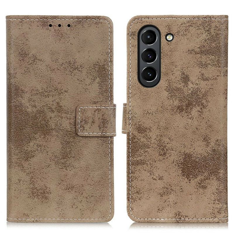 Housse Pour Samsung Galaxy S21 FE Effet Cuir Vintage