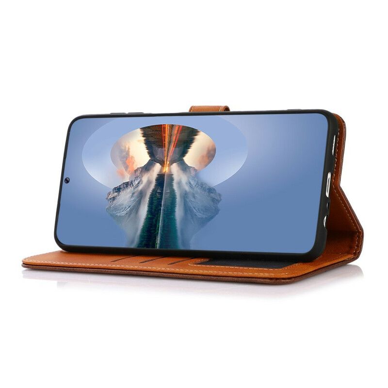 Housse Pour Samsung Galaxy S21 FE Simili Cuir Avec Sangle Khazneh