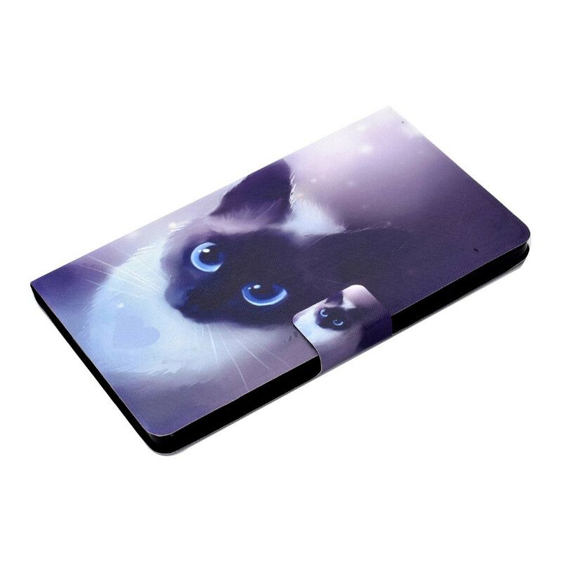 Housse Pour Samsung Galaxy Tab A7 Lite Chat Yeux Bleus