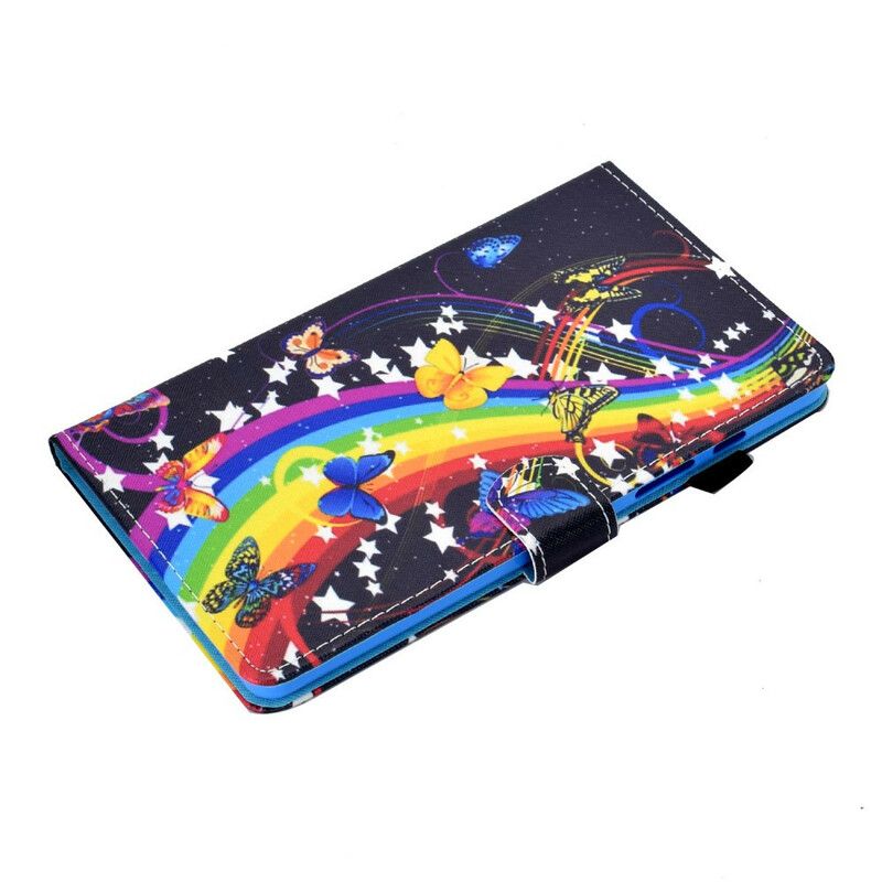 Housse Pour Samsung Galaxy Tab A7 Lite Papillons Arc-en-ciel