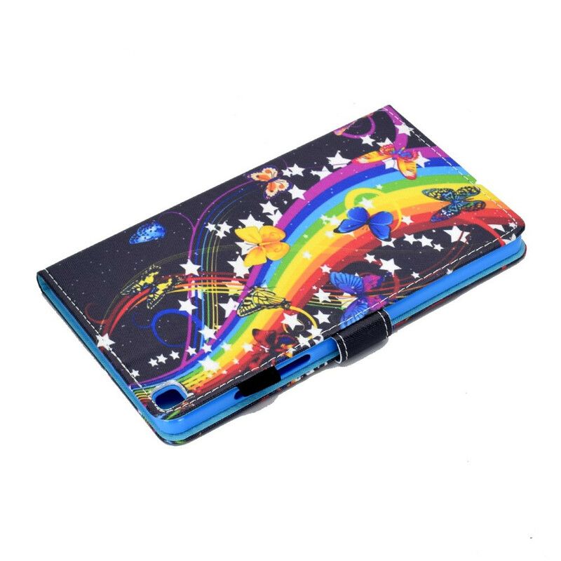 Housse Pour Samsung Galaxy Tab A7 Lite Papillons Arc-en-ciel