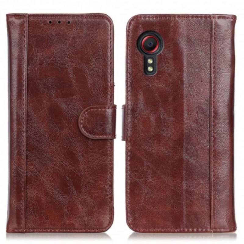 Housse Pour Samsung Galaxy XCover 5 Cuir Fendu Verni