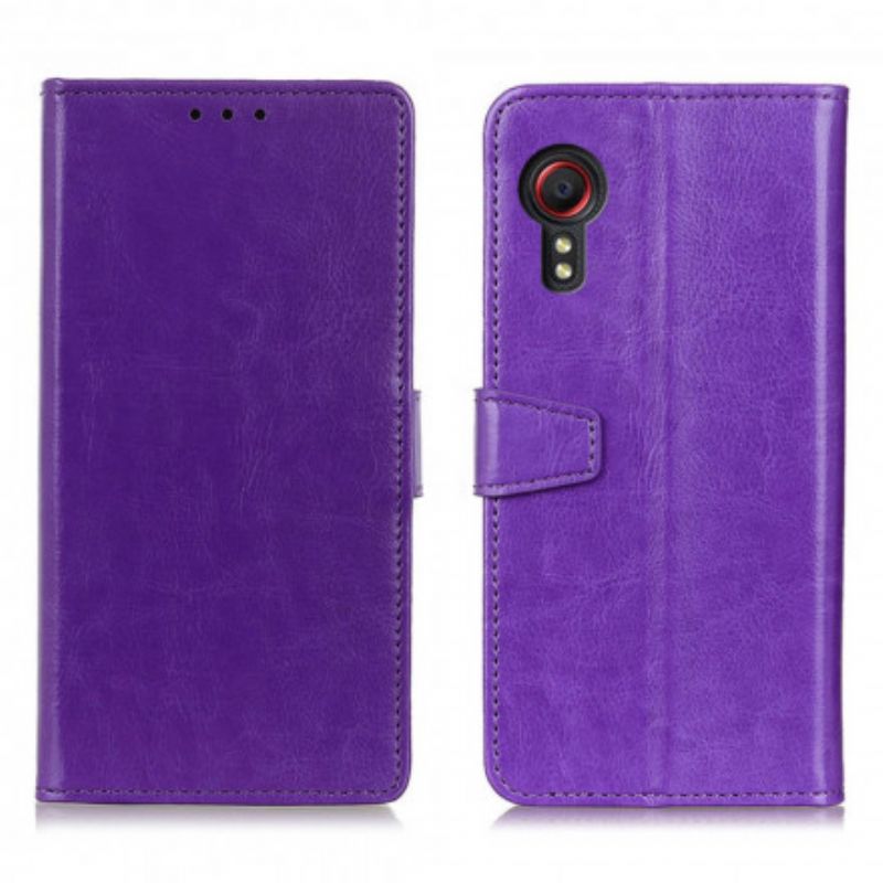 Housse Pour Samsung Galaxy XCover 5 Effet Cuir Brillant Simple