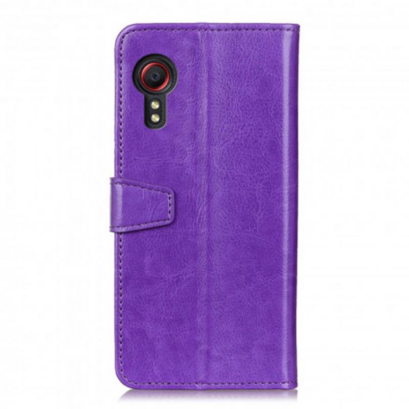 Housse Pour Samsung Galaxy XCover 5 Effet Cuir Brillant Simple