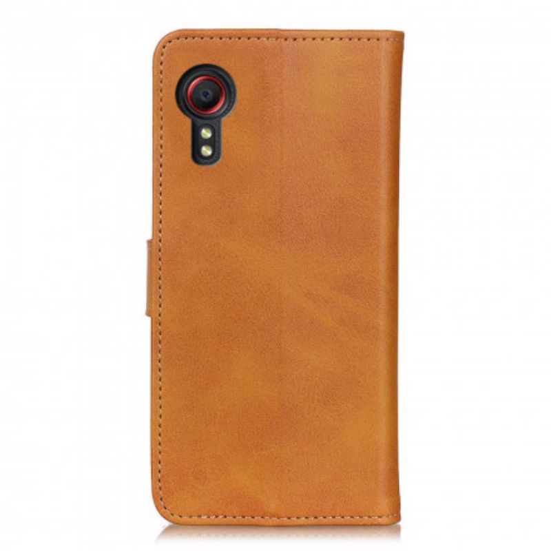 Housse Pour Samsung Galaxy XCover 5 Effet Cuir Mat Rétro