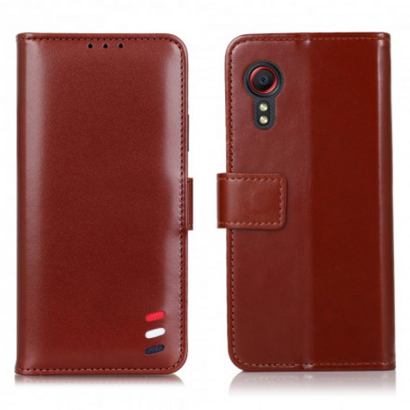 Housse Pour Samsung Galaxy XCover 5 Effet Cuir Tricolore