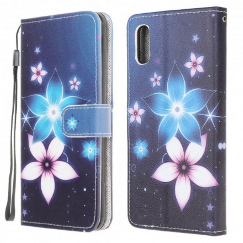 Housse Pour Samsung Galaxy XCover 5 Fleurs Lunaires À Lanière