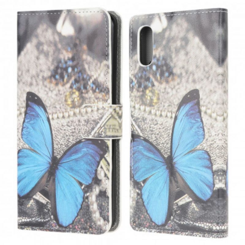 Housse Pour Samsung Galaxy XCover 5 Papillon Bleu