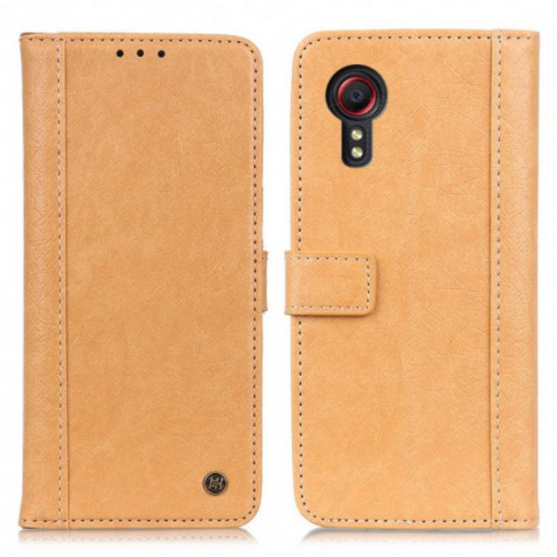 Housse Pour Samsung Galaxy XCover 5 Simil Cuir Style Rhinocéros