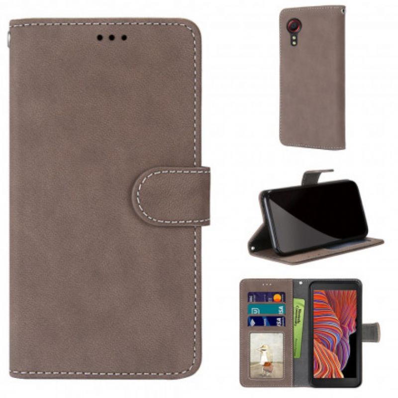 Housse Pour Samsung Galaxy XCover 5 Style Cuir Vintage Couture