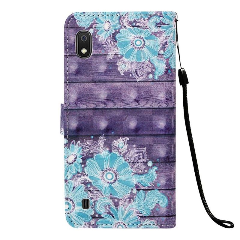 Housse Samsung Galaxy A10 Fleurs Bleues