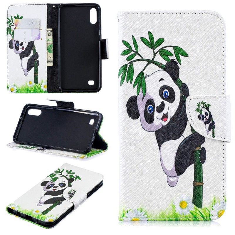 Étui Housse Samsung Galaxy A10 Panda Sur Le Bambou