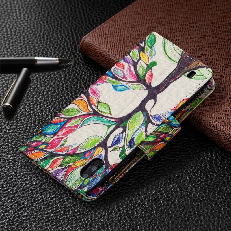 Housse Samsung Galaxy A10 Poche Zippée Arbre