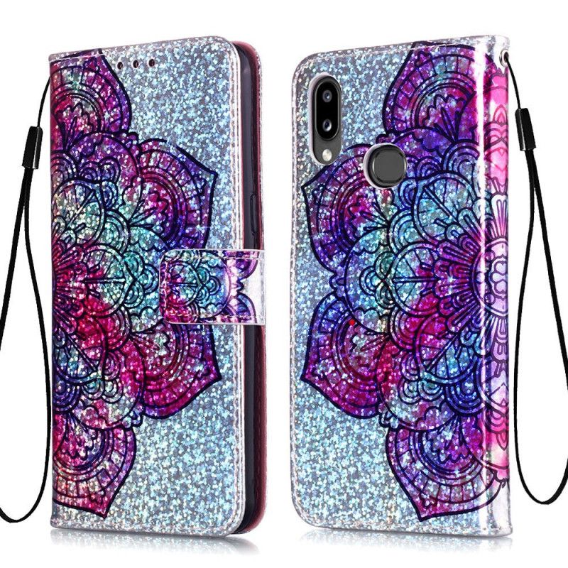 Housse Samsung Galaxy A10s Mandala Sur Fond Pailletté