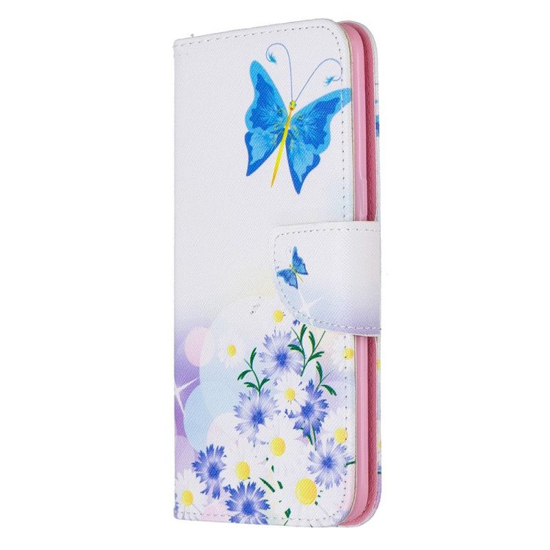Housse Samsung Galaxy A10s Papillons Et Fleurs Peints