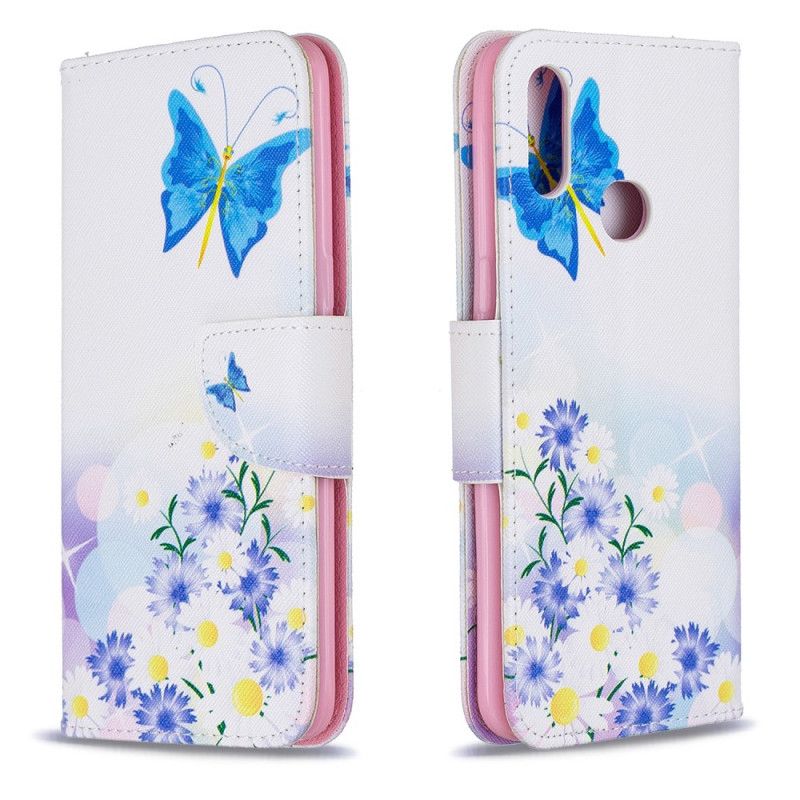 Housse Samsung Galaxy A10s Papillons Et Fleurs Peints