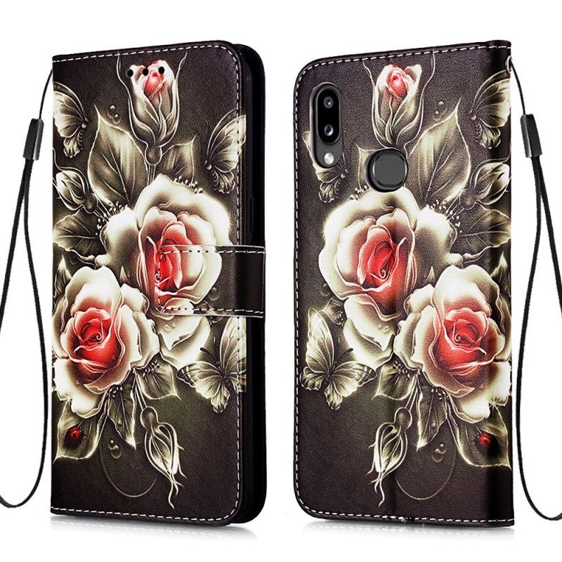 Housse Samsung Galaxy A10s Roses Dorées