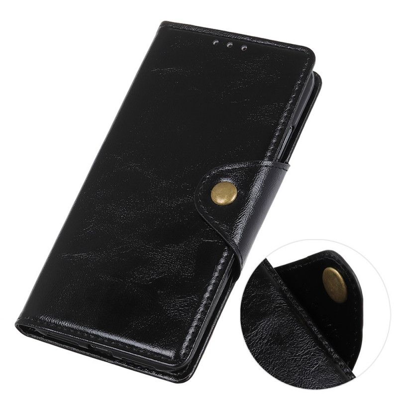 Housse Samsung Galaxy A10s Simili Cuir Brillant Bouton