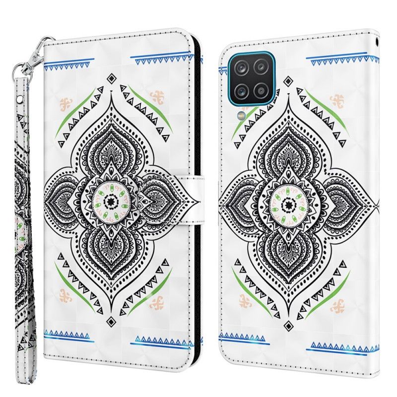 Housse Samsung Galaxy A12 Light Spots Mandala Avec Lanière