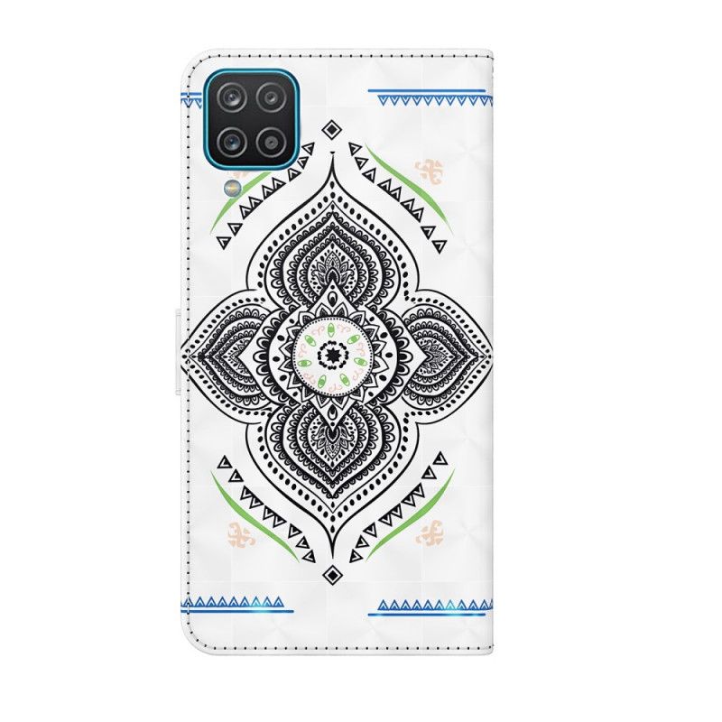 Housse Samsung Galaxy A12 Light Spots Mandala Avec Lanière