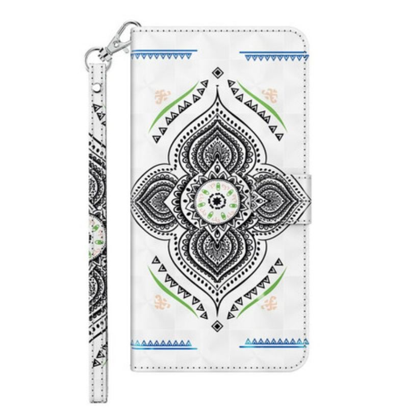 Housse Samsung Galaxy A12 / M12 Light Spots Mandala avec Lanière