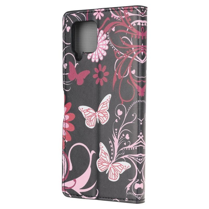 Housse Samsung Galaxy A12 / M12 Papillons et Fleurs