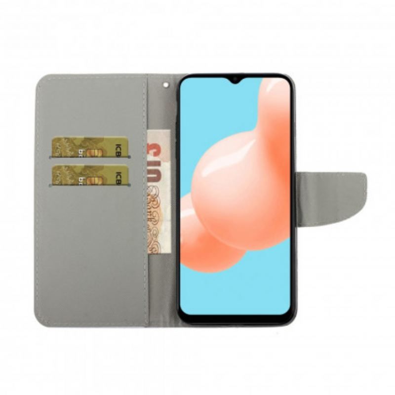 Housse Samsung Galaxy A12 / M12 Patchwork avec Lanière