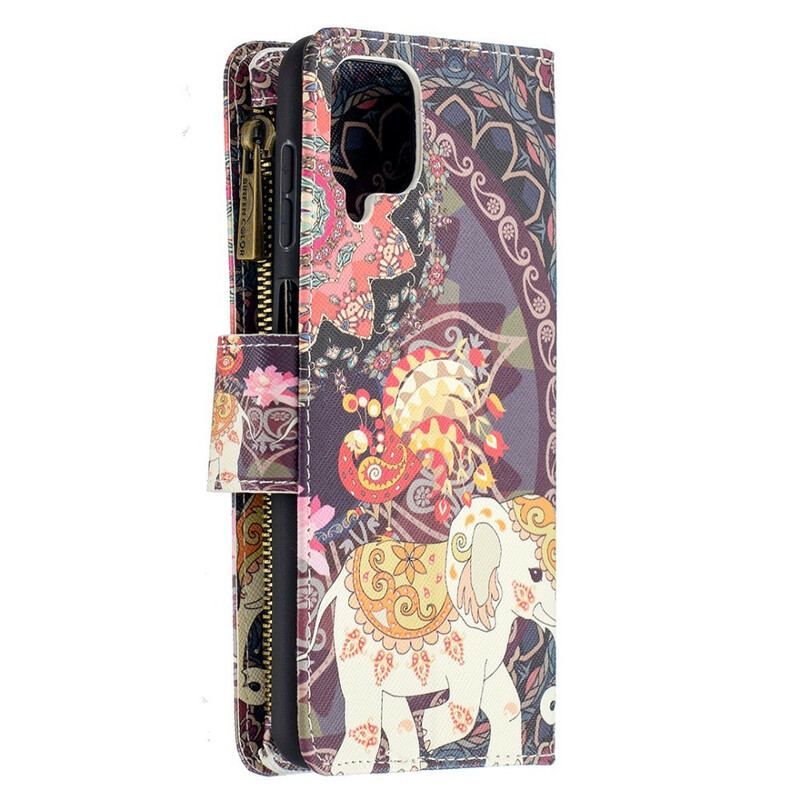 Housse Samsung Galaxy A12 / M12 Poche Zippée Éléphant