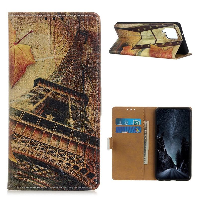 Housse Samsung Galaxy A12 Tour Eiffel En Automne