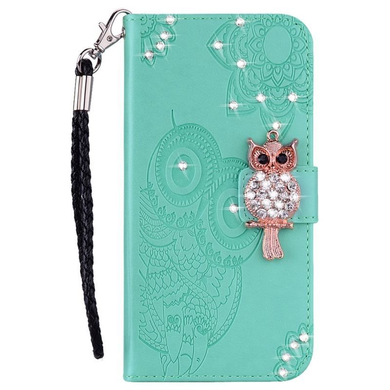 Housse Samsung Galaxy A13 5G / A04s Hibou Mandala et Breloque